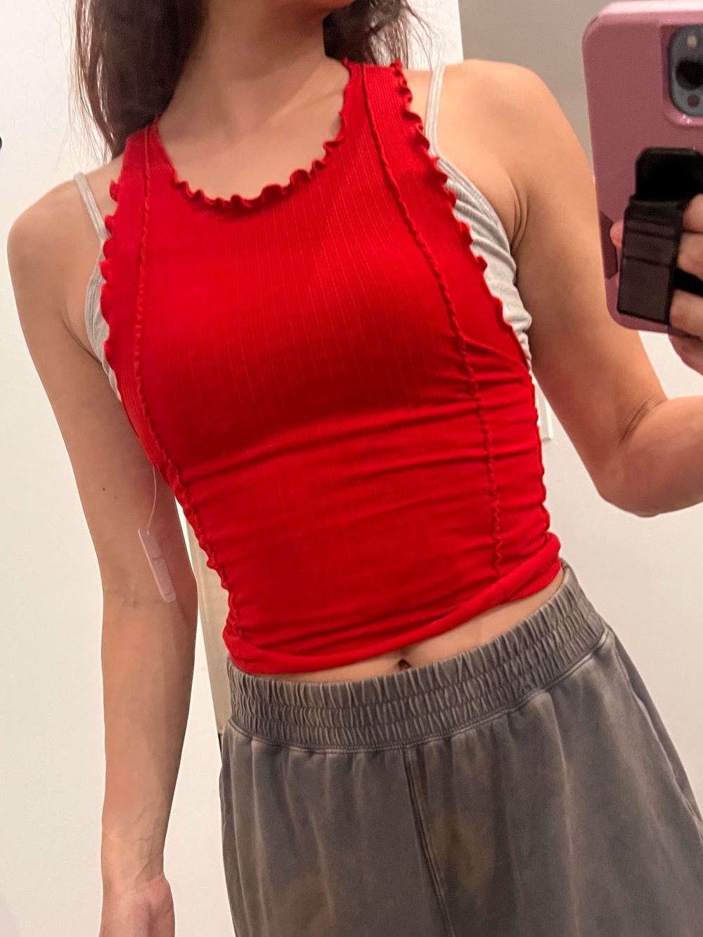 NWT❤️free people intimately XS/S red stretch tank